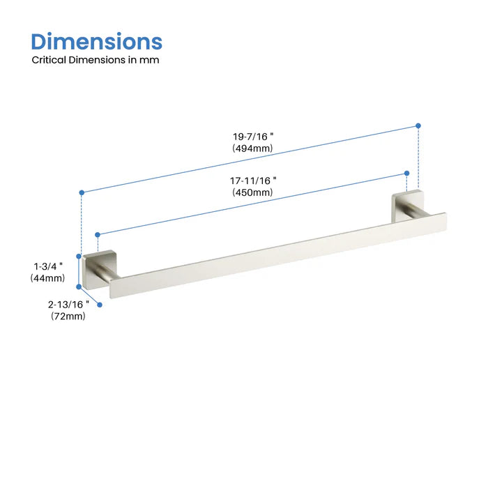 Casa Fixtures - Bathroom Accessories - Fusion 18 inch Bathroom Towel Bar (CBA-1605)