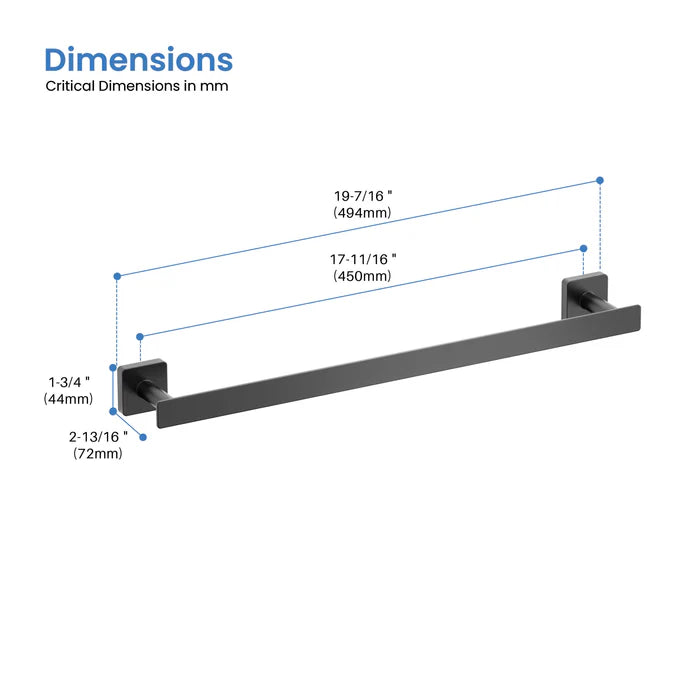 Casa Fixtures - Bathroom Accessories - Fusion 18 inch Bathroom Towel Bar (CBA-1605)