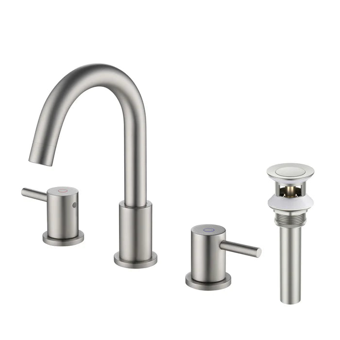 Casa Fixtures - Bathroom Faucet - Halo 8" Widespread Bathroom Sink Faucet with Drain Assembly (CBF-1016)