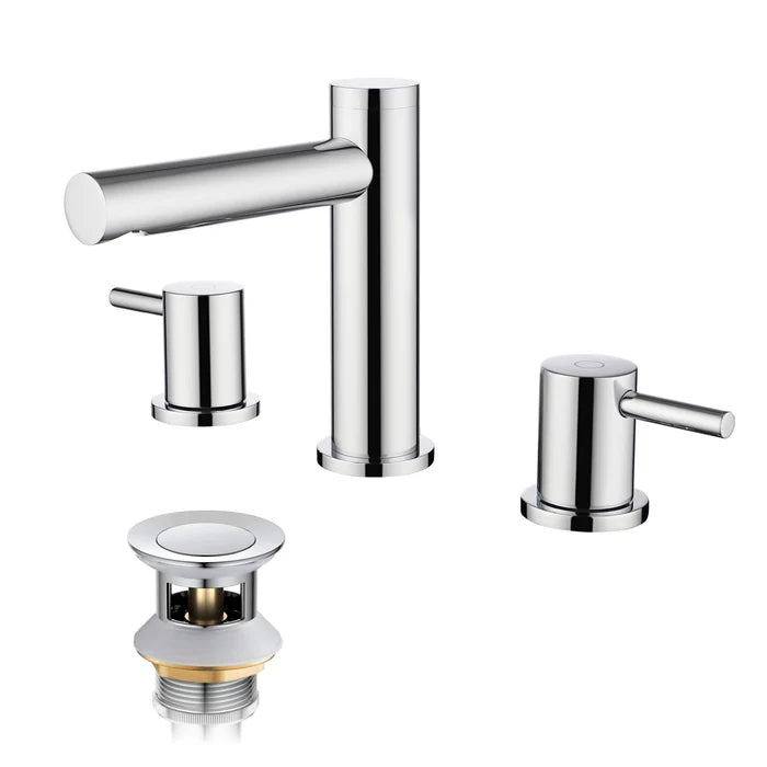 Casa Fixtures - Bathroom Faucet - Halo 8" Widespread Bathroom Sink Faucet with Drain Assembly (CBF-1025)