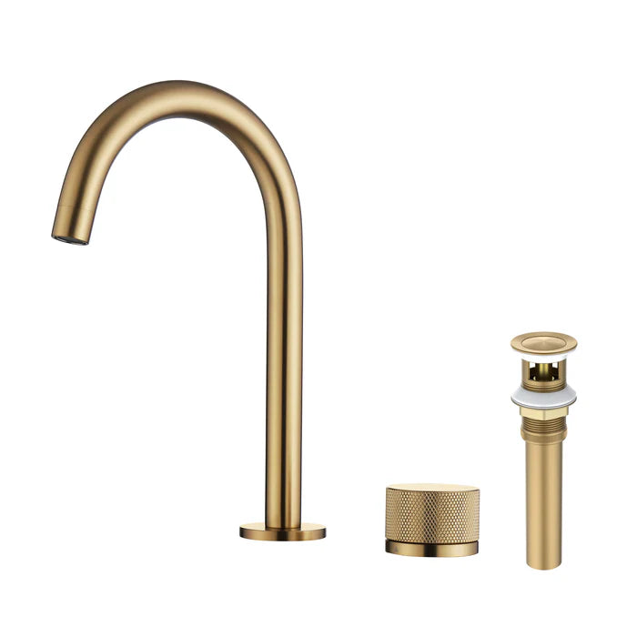 Casa Fixtures - Bathroom Faucet - Verona One Handle Two Holes Bathroom Vanity Sink Faucet with Drain Assembly (CBF-1027)