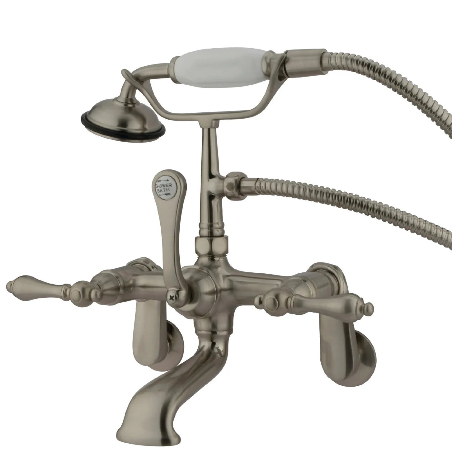 Kingston - Tub Faucets - Vintage CC51T Three-Handle 2-Hole Tub Wall Mount Clawfoot Tub Faucet with Hand Shower