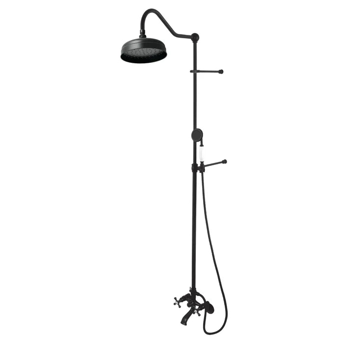 Kingston - Tub Faucets - Vintage CCK266 Two-Handle 2-Hole Wall Mount Clawfoot Tub Faucet Package with Shower Combo and Hand Shower