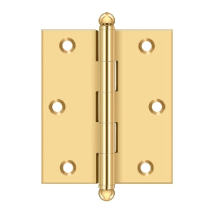 Deltana - Solid Brass Hinges - 3" x 2-1/2" Cabinet Hinge (Pairs)