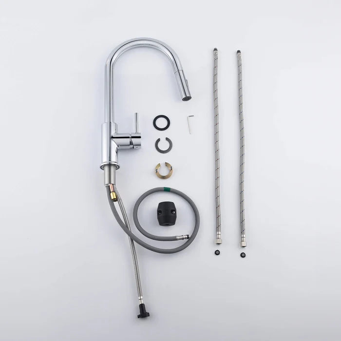 Casa Fixtures - Kitchen Faucet - Halo Single Handle Pull Down Kitchen Faucet (CKF-2013)