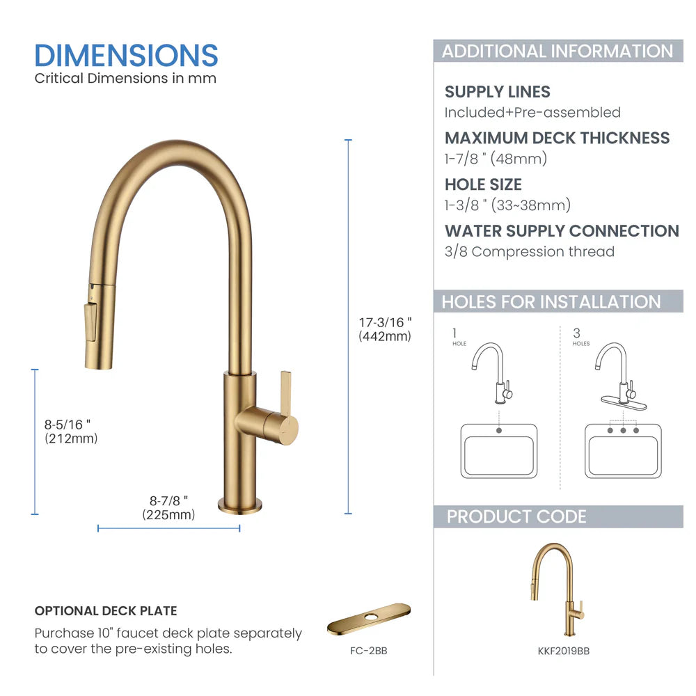Casa Fixtures - Kitchen Faucet - Neo Single Handle Pull Down Kitchen Faucet (CKF-2019)