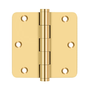 Deltana - Solid Brass Hinges - 3-1/2" x 3-1/2" Residential Door Hinge 1/4" Radius Corner (Pairs)