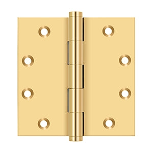 Deltana - Solid Brass Hinges - 4-1/2" x 4-1/2" NRP Door Hinge Square Corner (Pairs)