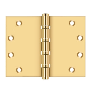 Deltana - Solid Brass Hinges - 4-1/2" x 6" Ball Bearing Wide Throw Door Hinge Square Corner (Pairs)