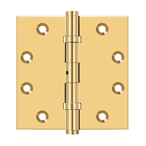 Deltana - Solid Brass Hinges - 4-1/2" x 4-1/2" NRP Ball Bearing Door Hinge Square Corner (Pairs)