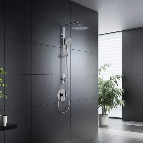 Casa Fixtures - Shower Faucets - Halo Pressure Balanced 2-Function Wall Mount Shower Column with Rough In Valve (CSC-4103)