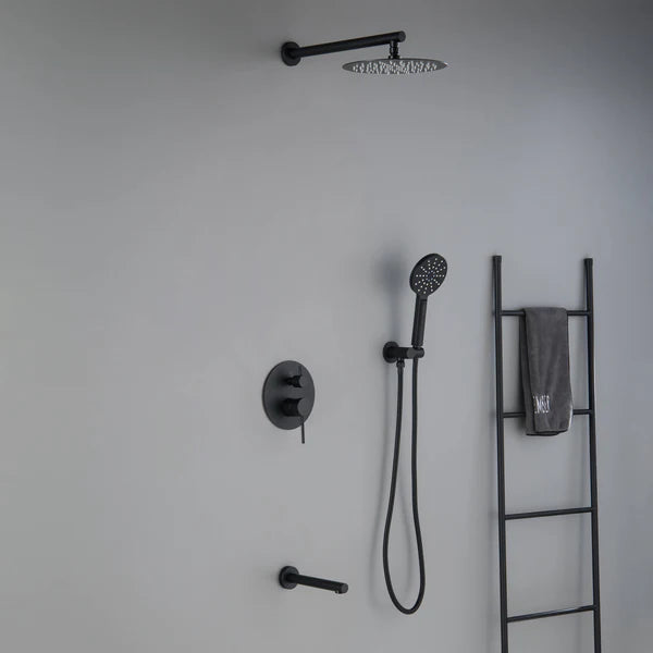 Casa Fixtures - Shower Faucets - Halo Pressure Balanced 3-Function Wall Mount Shower System with Rough-In Valve (CSF-4004)