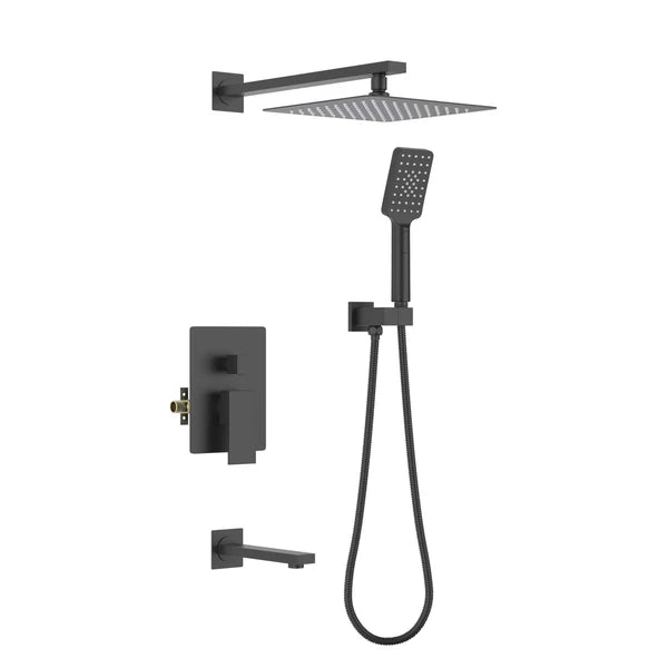 Casa Fixtures - Shower Faucets - Quadra Pressure Balanced 3-Function Wall Mount Shower System with Rough-In Valve (CSF-4006)