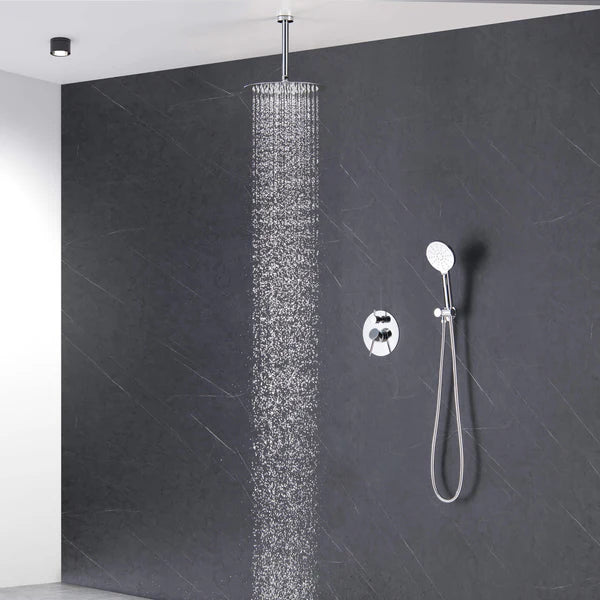Casa Fixtures - Shower Faucets - Halo Pressure Balanced 2-Function Ceiling Mount Shower System with Rough-in Valve (CSF-4008)
