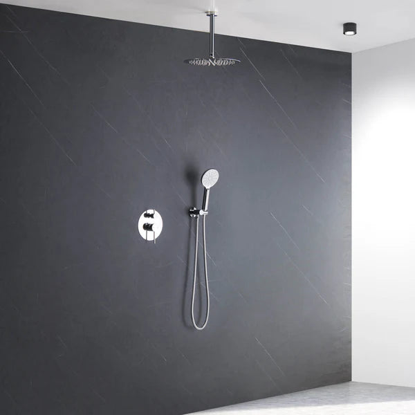 Casa Fixtures - Shower Faucets - Halo Pressure Balanced 2-Function Ceiling Mount Shower System with Rough-in Valve (CSF-4008)