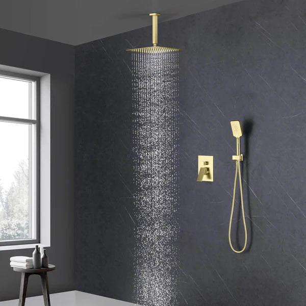Casa Fixtures - Shower Faucets - Quadra Pressure Balanced 2-Function Ceiling Mount Shower System with Rough-In Valve (CSF-4012)