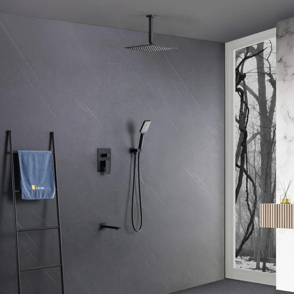 Casa Fixtures - Shower Faucets - Quadra Pressure Balanced 3-Function Ceiling Mount Shower System with Rough-In Valve (CSF-4013)