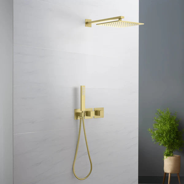 Casa Fixtures - Shower Faucets - Quadra 2-Function Thermostatic Wall Mount Shower System With Rough-in Valve (CSF-4014)