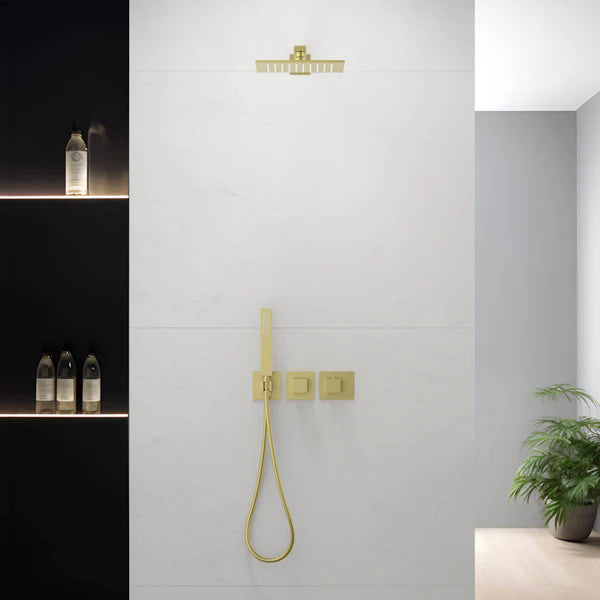 Casa Fixtures - Shower Faucets - Quadra 2-Function Thermostatic Wall Mount Shower System With Rough-in Valve (CSF-4014)