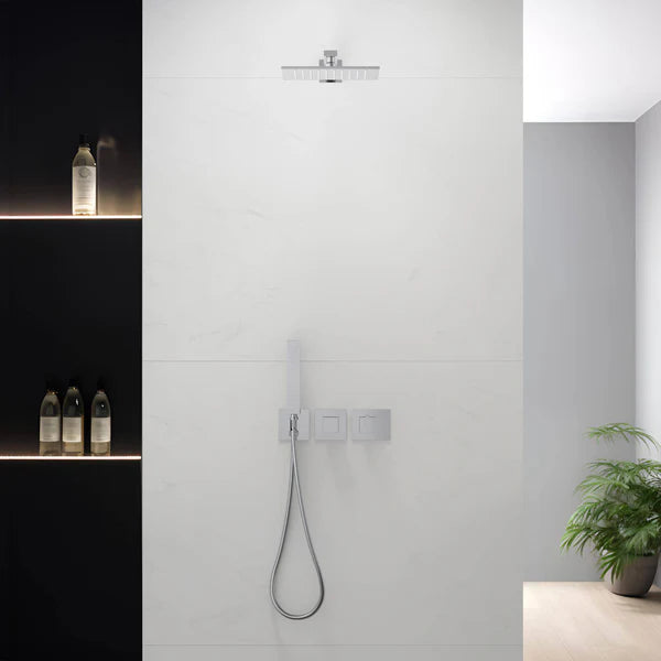 Casa Fixtures - Shower Faucets - Quadra 2-Function Thermostatic Wall Mount Shower System With Rough-in Valve (CSF-4014)