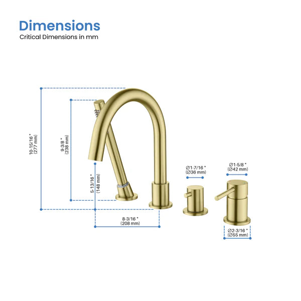 Casa Fixtures - Tub Faucets - Halo Deck Mounted Roman Bathtub Faucet with Hand Shower (CTF-3101)
