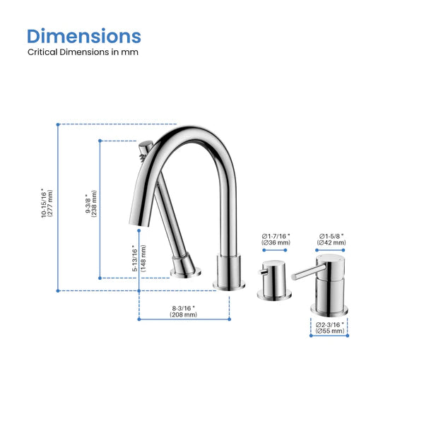 Casa Fixtures - Tub Faucets - Halo Deck Mounted Roman Bathtub Faucet with Hand Shower (CTF-3101)