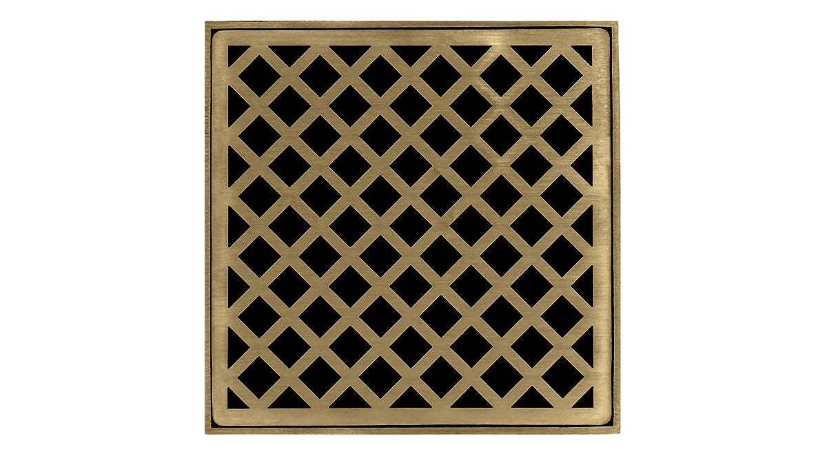 Infinity Drain - 5" x 5" Square Center Drain - XD 5 High Flow Criss Cross Series Drain (Complete Kit)