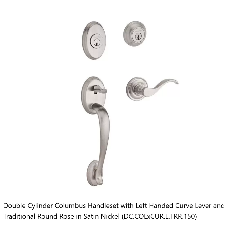 Baldwin - Reserve Collection - Sectional Handlesets - Columbus Tubular Entry Handleset with Interior Lever (Double Cylinder)