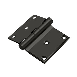 Deltana - Solid Brass Hinges - 3" x 3-1/2" Half Surface Door Hinge Square Corner (Pairs)