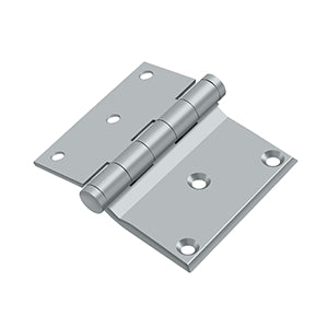 Deltana - Solid Brass Hinges - 3" x 3-1/2" Half Surface Door Hinge Square Corner (Pairs)