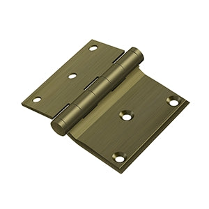 Deltana - Solid Brass Hinges - 3" x 3-1/2" Half Surface Door Hinge Square Corner (Pairs)