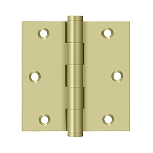 Deltana - Solid Brass Hinges - 3-1/2" x 3-1/2" Residential Door Hinge Square Corner (Pairs)