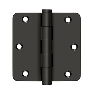 Deltana - Solid Brass Hinges - 3-1/2" x 3-1/2" Residential Door Hinge 1/4" Radius Corner (Pairs)