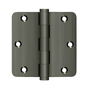 Deltana - Solid Brass Hinges - 3-1/2" x 3-1/2" Residential Door Hinge 1/4" Radius Corner (Pairs)