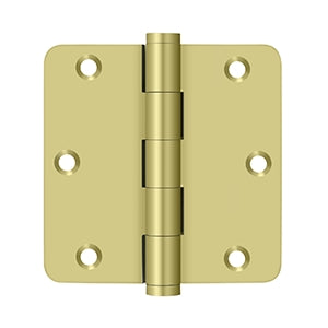 Deltana - Solid Brass Hinges - 3-1/2" x 3-1/2" Residential Door Hinge 1/4" Radius Corner (Pairs)