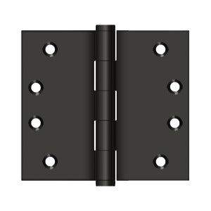 Deltana - Solid Brass Hinges - 4" x 4-1/2" Wide Throw Door Hinge Square Corner (Pairs)