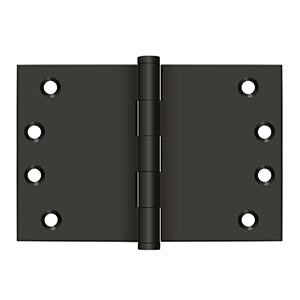 Deltana - Solid Brass Hinges - 4" x 6" Wide Throw Door Hinge Square Corner (Pairs)