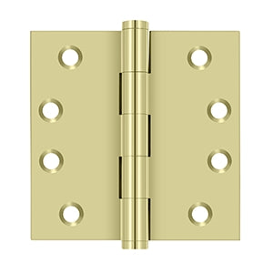 Deltana - Solid Brass Hinges - 4" x 4" Door Hinge Square Corner (Pairs)