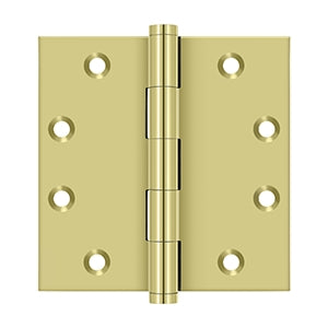 Deltana - Solid Brass Hinges - 4-1/2" x 4-1/2" Door Hinge Square Corner (Pairs)