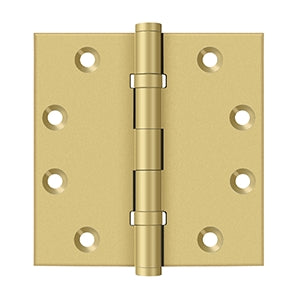 Deltana - Solid Brass Hinges - 4-1/2" x 4-1/2" Ball Bearing Door Hinge Square Corner (Pairs)