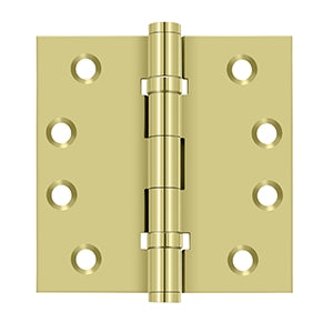 Deltana - Solid Brass Hinges - 4" x 4" Ball Bearing Door Hinge Square Corner (Pairs)