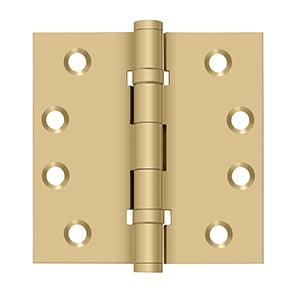 Deltana - Solid Brass Hinges - 4" x 4" Ball Bearing Door Hinge Square Corner (Pairs)