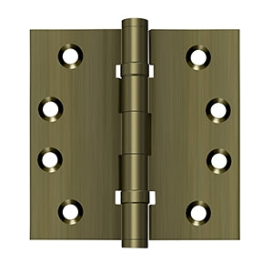 Deltana - Solid Brass Hinges - 4" x 4" Ball Bearing Door Hinge Square Corner (Pairs)