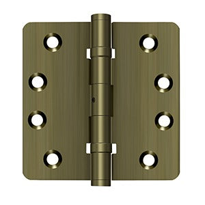 Deltana - Solid Brass Hinges - 4" x 4" NRP Zig Zag Ball Bearing Door Hinge 1/4" Radius Corner (Pairs)