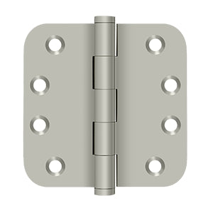 Deltana - Solid Brass Hinges - 4" x 4" Residential Door Hinge 5/8" Radius Corner (Pairs)