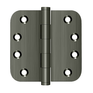 Deltana - Solid Brass Hinges - 4" x 4" Door Hinge 5/8" Radius Corner (Pairs)