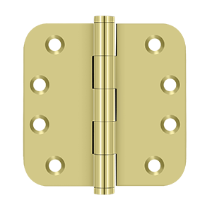 Deltana - Solid Brass Hinges - 4" x 4" Door Hinge 5/8" Radius Corner (Pairs)