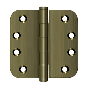 Deltana - Solid Brass Hinges - 4" x 4" Door Hinge 5/8" Radius Corner (Pairs)