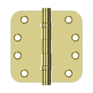 Deltana - Solid Brass Hinges - 4" x 4" Ball Bearing Door Hinge 5/8" Radius Corner (Pairs)