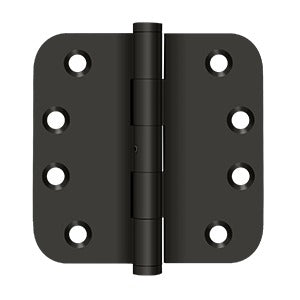 Deltana - Solid Brass Hinges - 4" x 4" NRP Door Hinge 5/8" Radius Corner (Pairs)